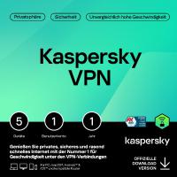 Kaspersky Secure Connection VPN (1 User + 5 Device - 1 Year) DACH ESD